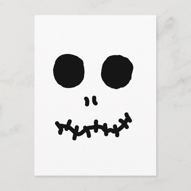 Skellinigtonesk Halloween Ansikte Hallow Ögon Vykort (Framsida)