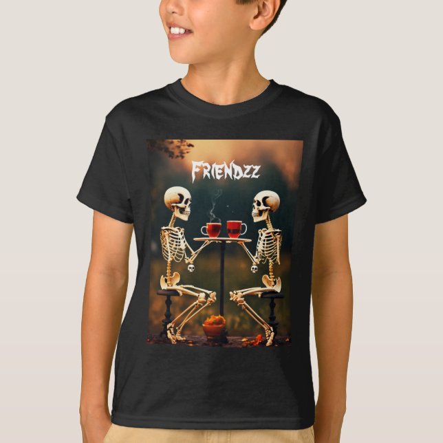 Skelton Friends Illustration T shirt (Framsida)