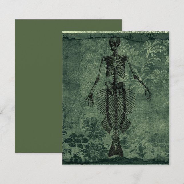 Skelton Sjöjungfru Scrapbook Papper (Fram/baksida)