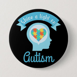 Sken ett ljust på Autism, medvetenhet Knapp