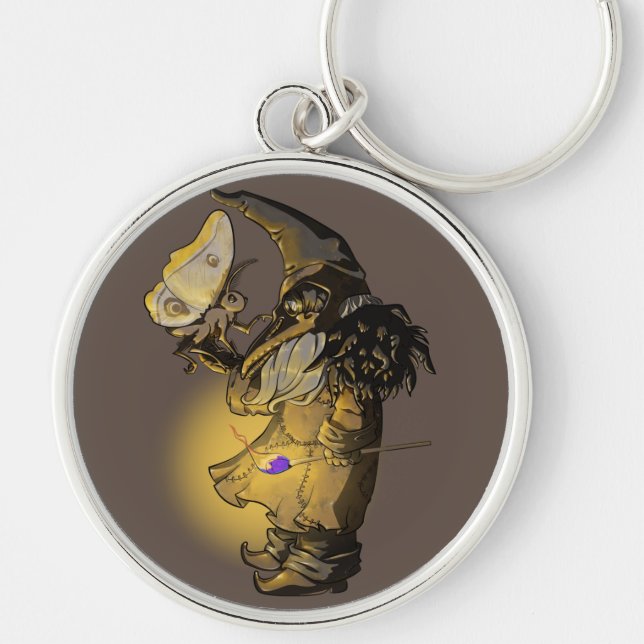 Sken Rund Silverfärgad Nyckelring (Framsidan)