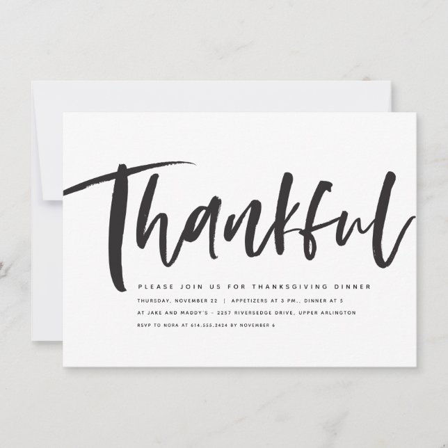 Skenbar inbjudan till modern Thanksgiving för skri (Framsida)