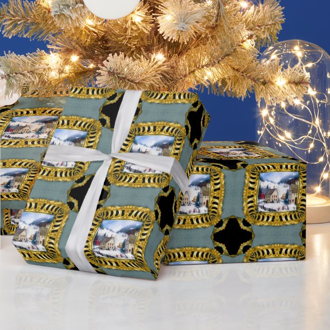 Skenbar jul i Snö-scenen i Helgdag Presentpapper (Helgdagar)