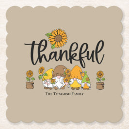 Skenbar liten solrosgnomfamilj underlägg papper