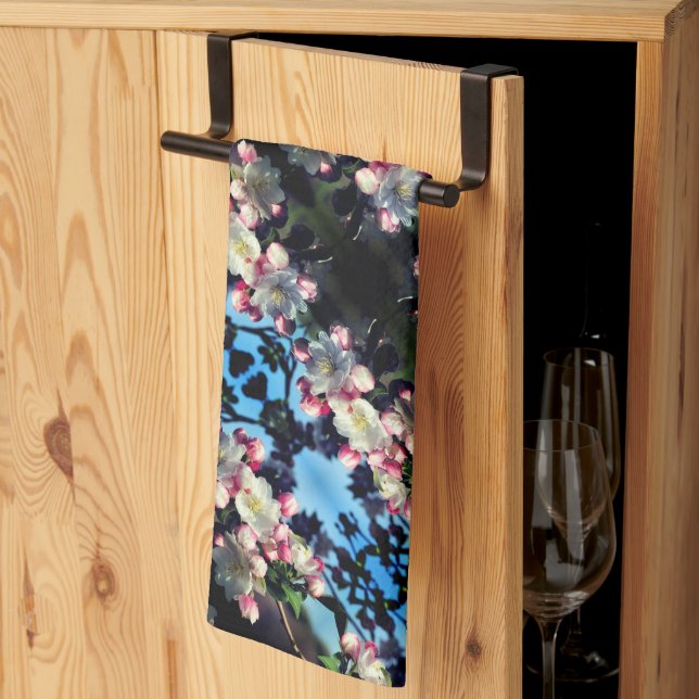 Skenbar Vår-krabapple Flower Blommar Mönster Kökshandduk (Thirds Fold)