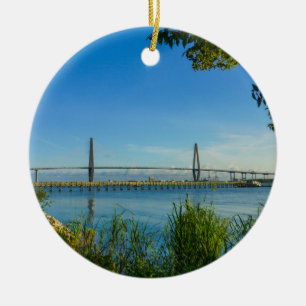 Skenet Arthur Ravenel Bridge Julgransprydnad Keramik