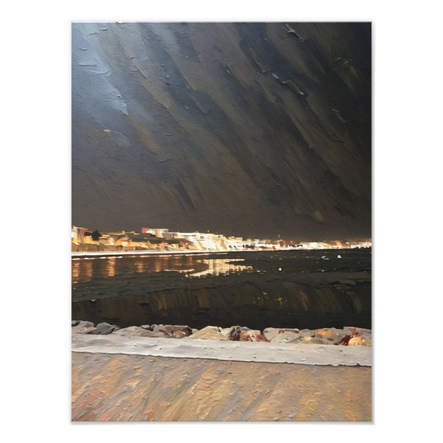 Skenkolsstaden på natten fototryck (Framsidan)