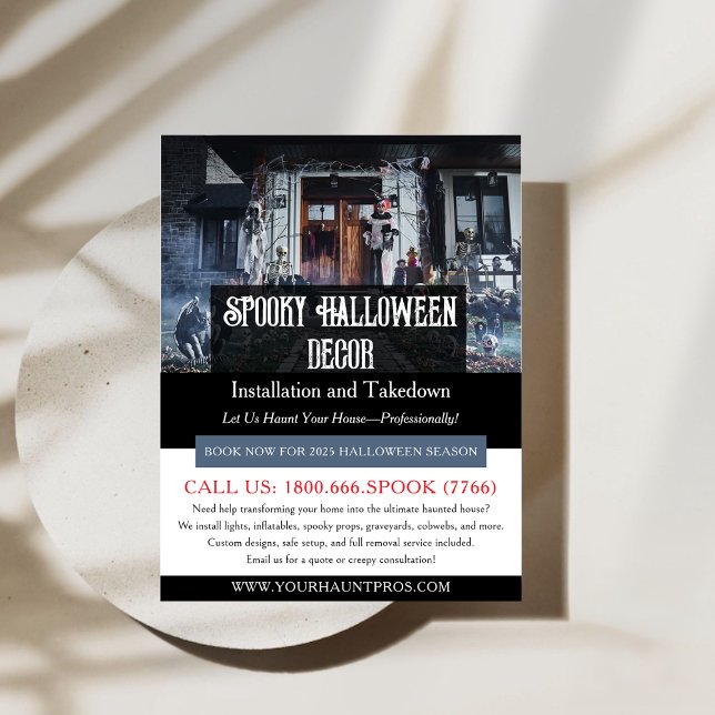 Skeoky Halloween Dekoration Service Flyer-mall Reklamblad (Halloween Decorations Service Flyer Template)