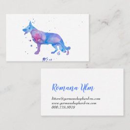 Skepherd Blue Modern Hund Illustration Visitkort