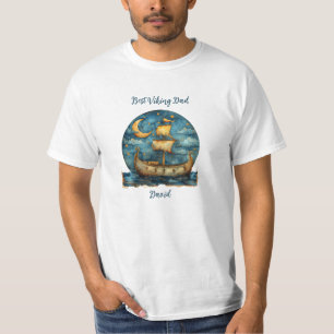 Skepp Bästa Viking Pappa tShirt Tröja Present Fade