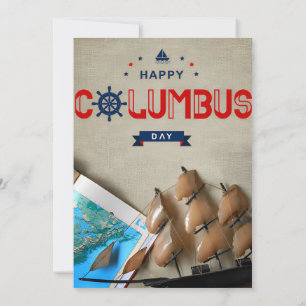Skepp & Kart Happy Columbus Day Inbjudningar