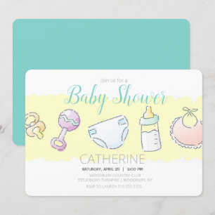 Skeppare, Flaska, dagstidningar, bib och Nappar Inbjudningar