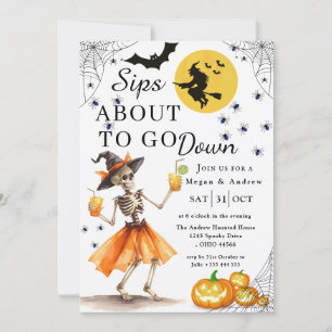 Skeppare på väg ner i Party Halloween Inbjudningar