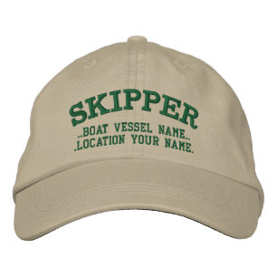SKEPPAREN personifierar det! Fartygnamn ditt namn Broderad Keps