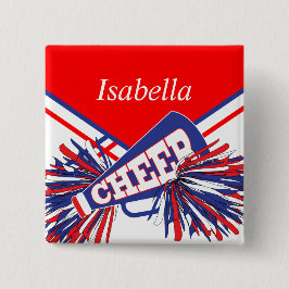 Skepparutskrift i blått, vitt och rött knapp