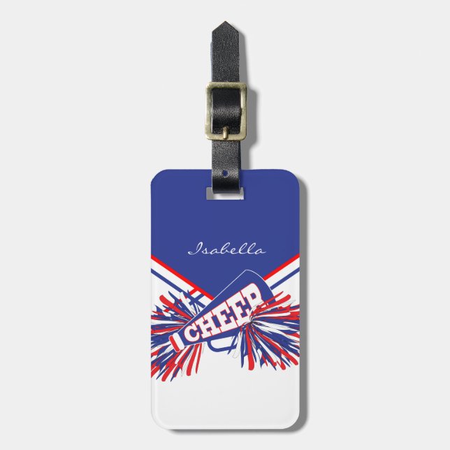 Skepparutskrift i rött, vitt och blått bagagebricka (Vertikal Framsida)