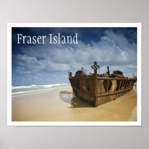Skeppningsfartyget S.S. Maheno, Fraser Island Poster