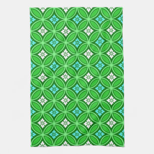 Skeppo med blomstermotif, Shades Jade Grönt Kökshandduk