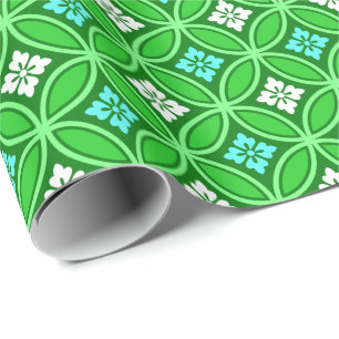 Skeppo med blomstermotif, Shades Jade Grönt Presentpapper