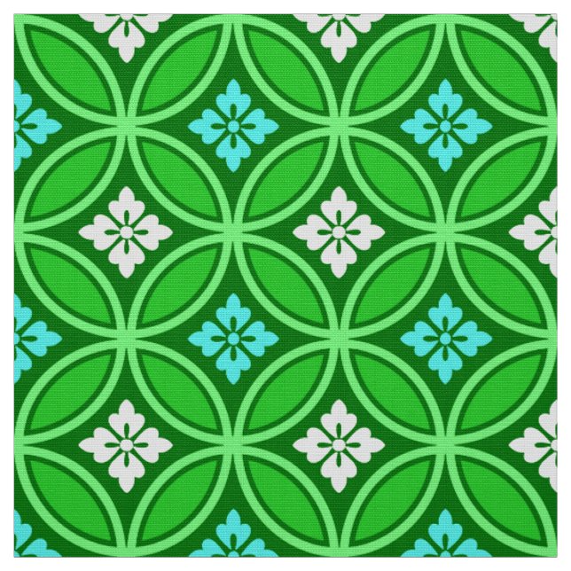 Skeppo med blomstermotif, Shades Jade Grönt Tyg (Provkarta)