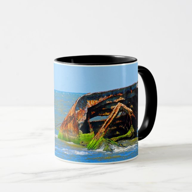 Skeppsbrott Abstrakt Blå Mugg (Framsida höger)