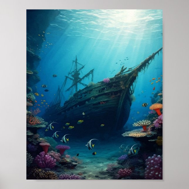 Skeppsbrott gömt i revet poster (Framsidan)