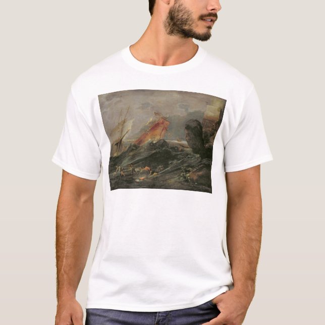 Skeppsbrott på en stenig kust, c.1645-50 tee (Framsida)