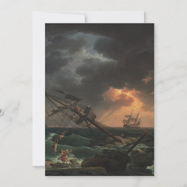 Skeppsbrottet av Claude-Joseph Vernet Inbjudningar (Framsida)