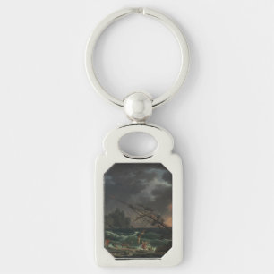 Skeppsbrottet av Claude-Joseph Vernet Rektangulärt Silverfärgad Nyckelring