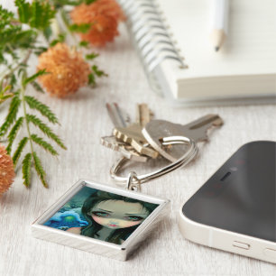 "Skeppsbrottsiren" Keychain Fyrkantig Silverfärgad Nyckelring