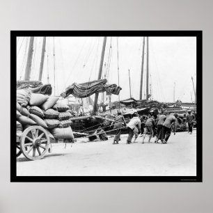 Skeppsdockaarbetare i Hong Kong 1908 Poster