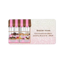 Skeppsetikett för bakverk i bakerifönstret fraktsedel