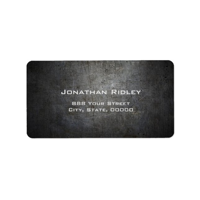 Skeppsetikett för Black METALL Adressetikett (Framsidan)