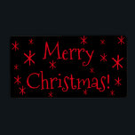Skeppsetiketter Black Red God jul Stars Fraktsedel<br><div class="desc">Glad helg Shipping Labels Black and Red Typography God jul,  Säsong Stars,  du kan ändra texten och färg</div>