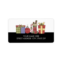 Skeppsetiketter för julhälsning i Adress