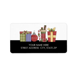 Skeppsetiketter för julhälsning i Adress Adressetikett
