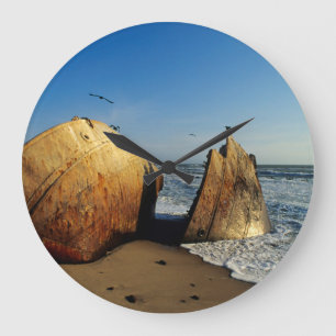 Skeppsfartyg på Beach, Skeleton Kusten, Namibia Stor Klocka