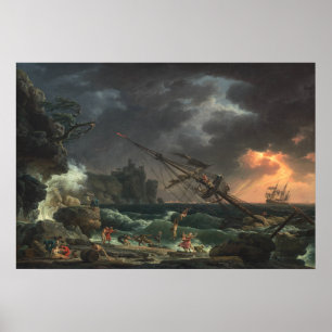 Skeppsfartyget Claude-Joseph Vernet Fine Art Poster