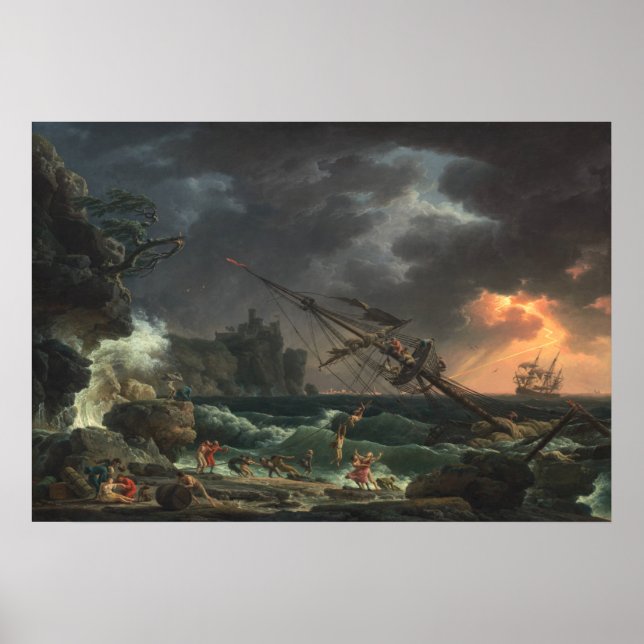 Skeppsfartyget Claude-Joseph Vernet Fine Art Poster (Framsidan)