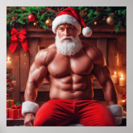 Skeppslös Rippad Pinup jul Jultomten Poster