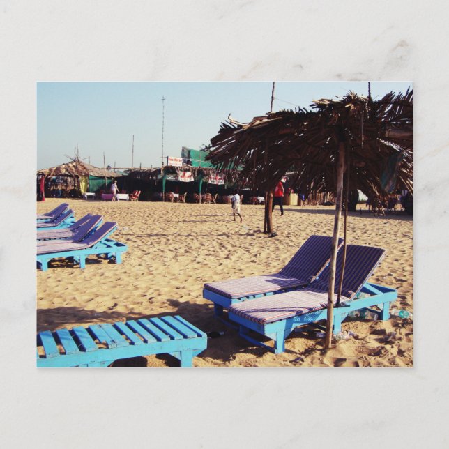 Skeppsordförande i Candolim Beach i Goa India Vykort (Framsida)