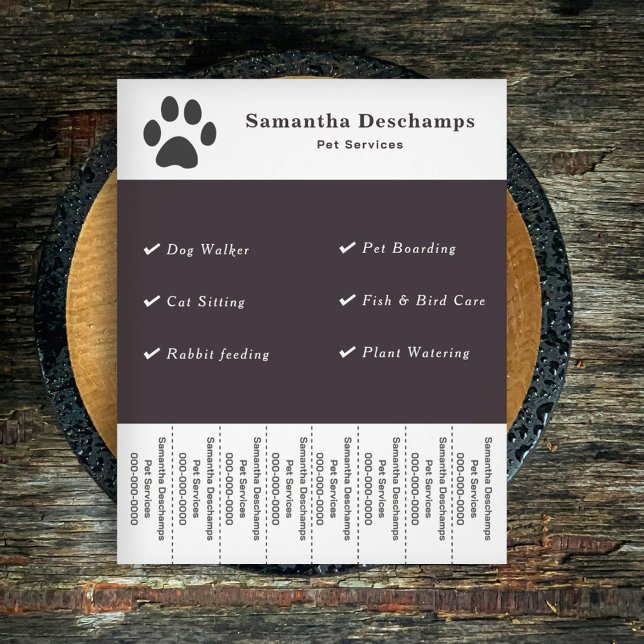 Skeppstjänster Tear Off Strids Flyer (Pet Services Tear Off Strips Flyer)