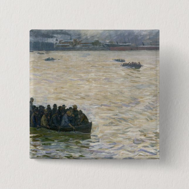 Skeppsvarvarbetare som hem går tillbaka på Elben Knapp (Framsida)