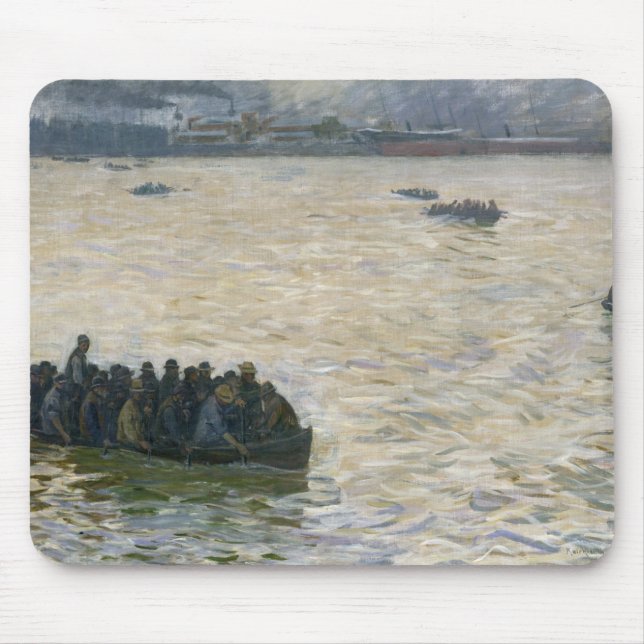 Skeppsvarvarbetare som hem går tillbaka på Elben Musmatta (Framsidan)