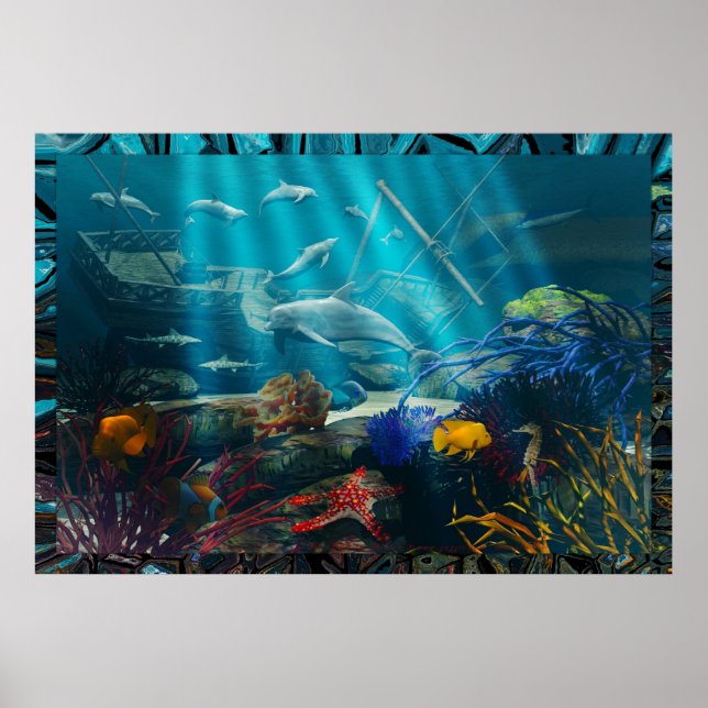 Skeppsvrak Fantasy av michelle Wilder Poster (Framsidan)