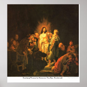 Skeptiker av Harmensz Skåpbil Rijn Rembrandt Poster