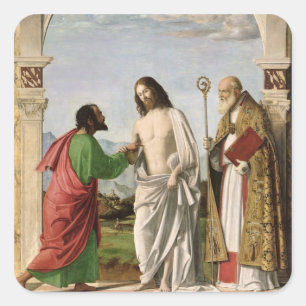 Skeptiker med St. Magnus, c.1504-05 Fyrkantigt Klistermärke
