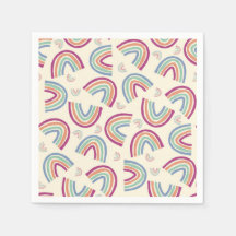 Sketade lycklig rainbows konetti napkins