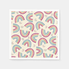 Sketade lycklig rainbows konetti napkins pappersservett