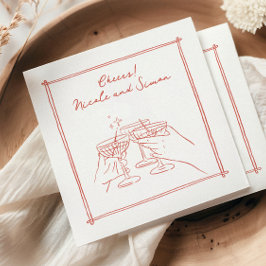 Sketat ram Whimsiskt champagneglas bröllop Pappersservett